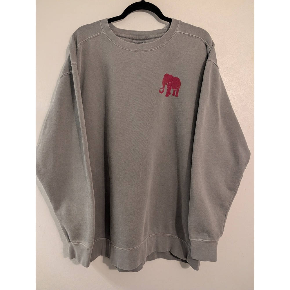 Comfort Colors Alabama Crimson Tide Elephant Sweatshirt Men XL Grey RTR Crewneck